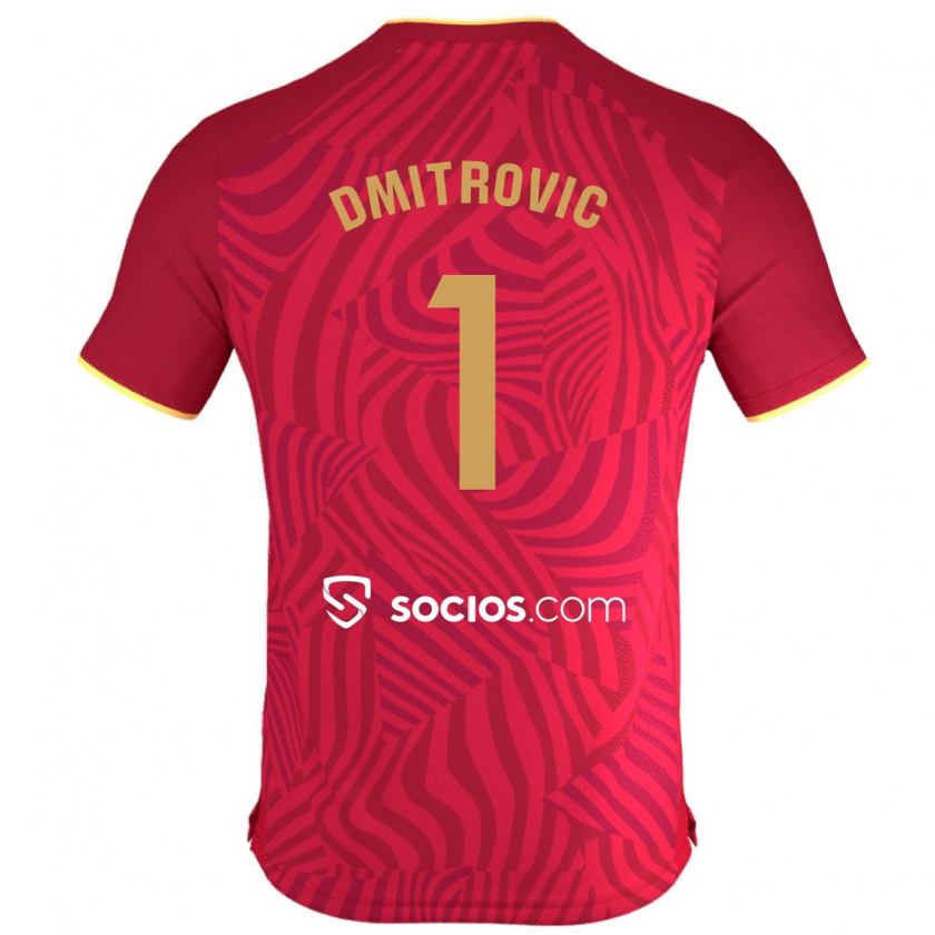 Kandiny Herren Marko Dmitrović #1 Rot Auswärtstrikot Trikot 2023/24 T-Shirt