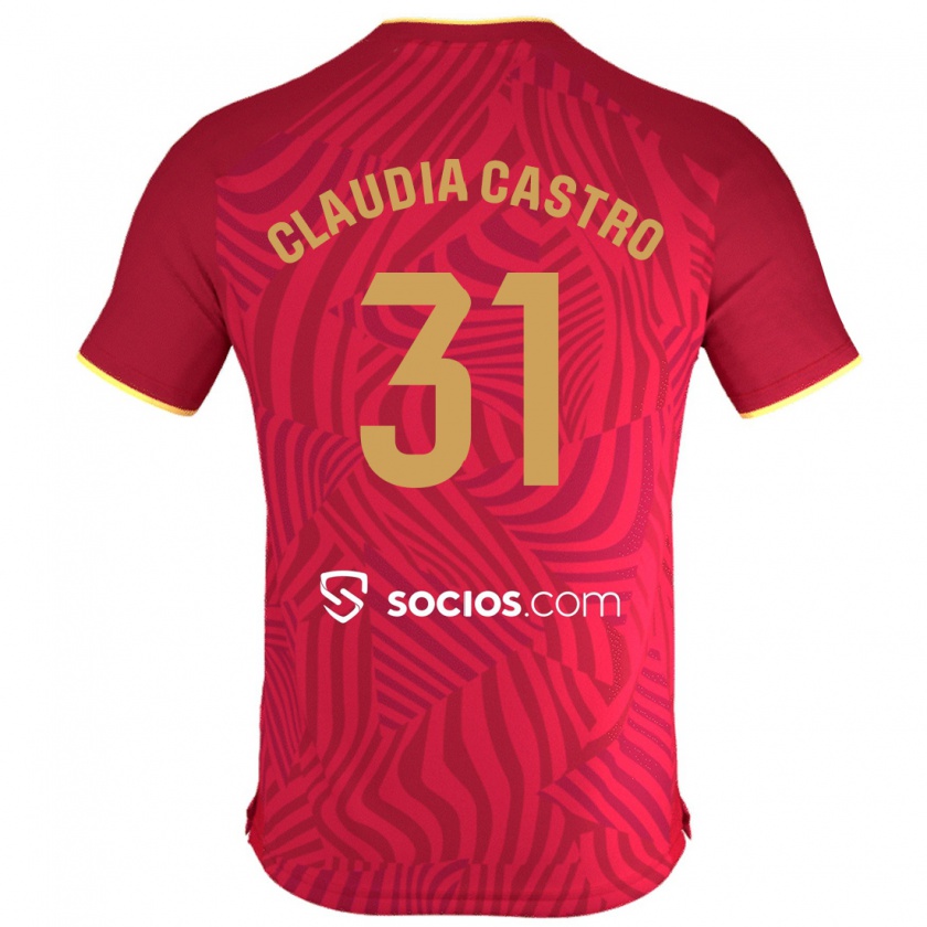 Kandiny Herren Claudia Castro Romero #31 Rot Auswärtstrikot Trikot 2023/24 T-Shirt