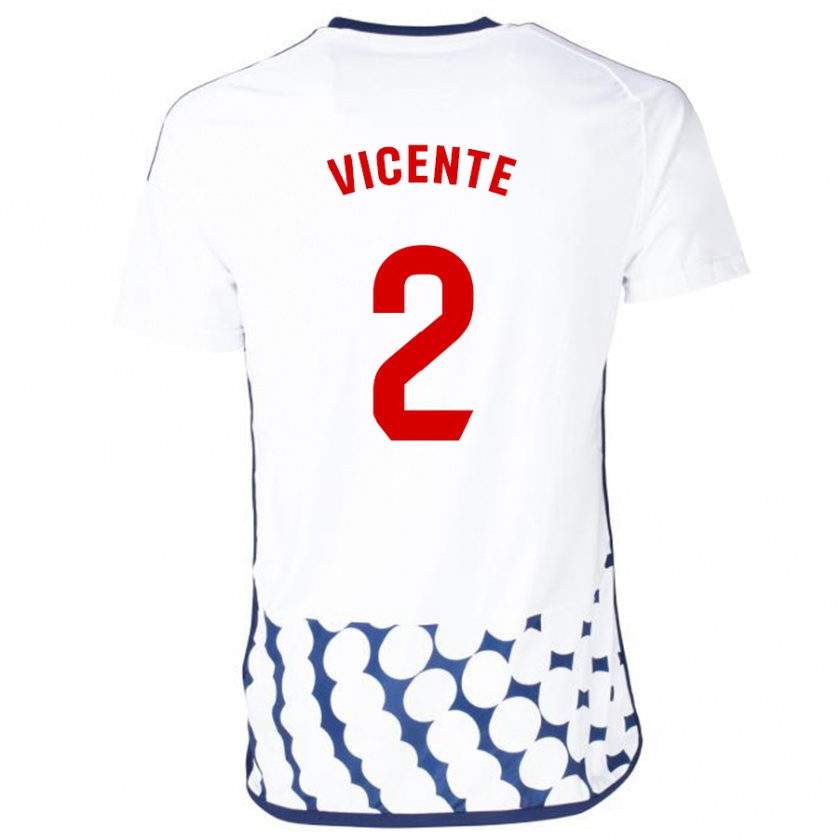 Kandiny Herren David Vicente #2 Weiß Auswärtstrikot Trikot 2023/24 T-Shirt