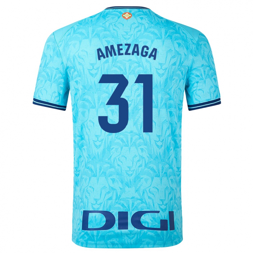 Kandiny Herren Jone Amezaga #31 Himmelblau Auswärtstrikot Trikot 2023/24 T-Shirt