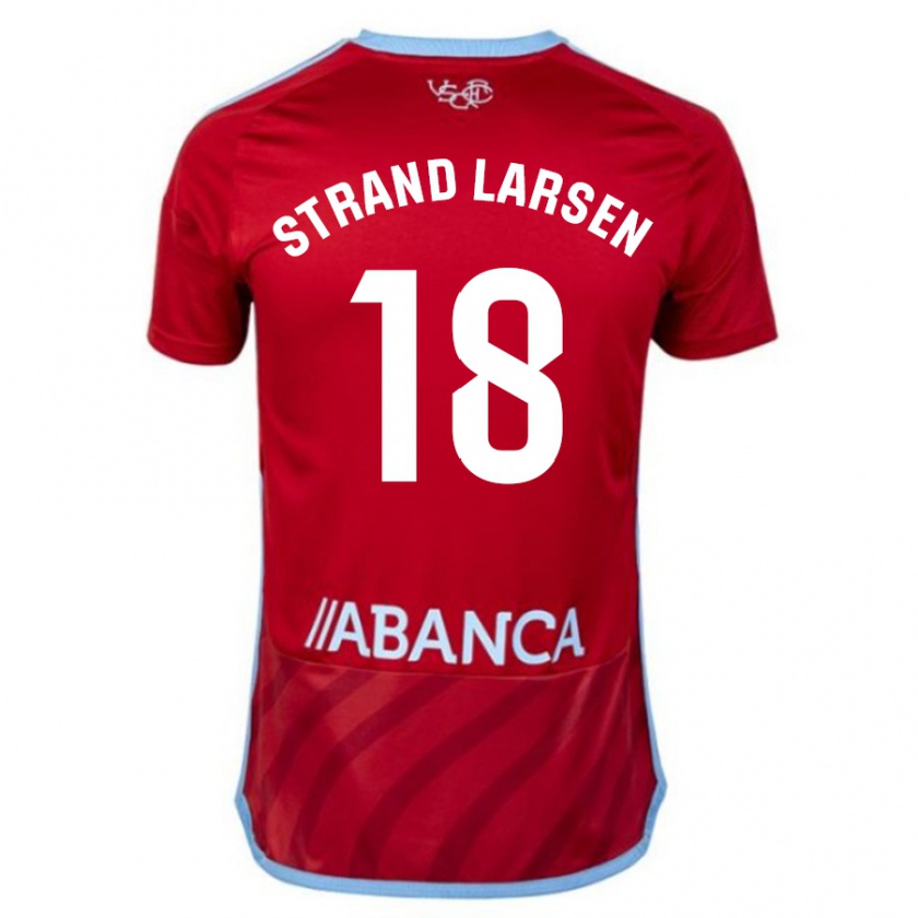 Kandiny Herren Jørgen Strand Larsen #18 Rot Auswärtstrikot Trikot 2023/24 T-Shirt