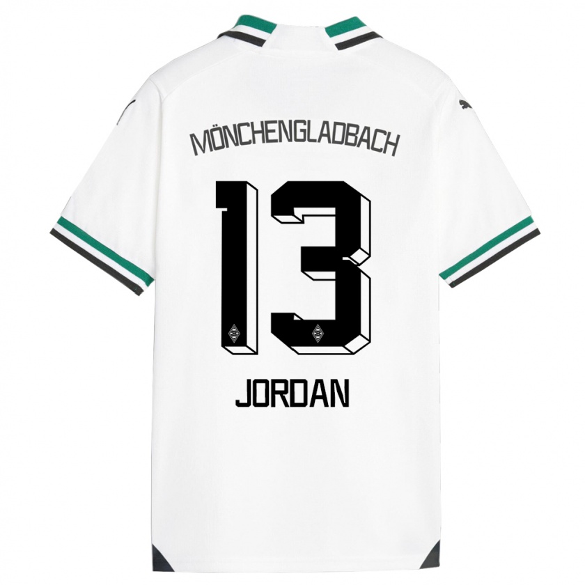 Kandiny Damen Jordan #13 Weiß Grün Heimtrikot Trikot 2023/24 T-Shirt