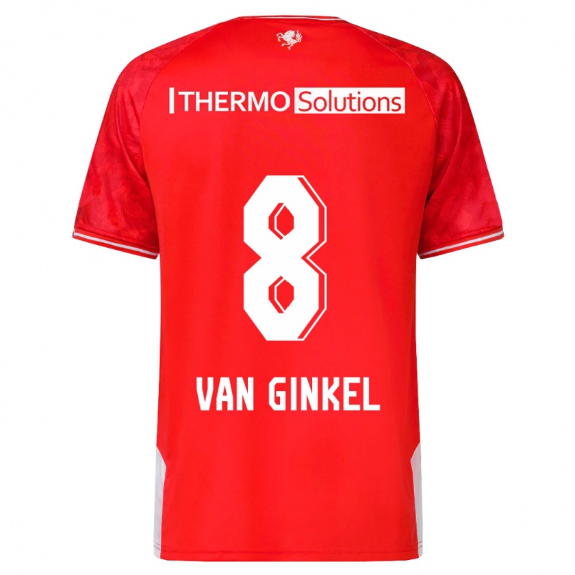 Kandiny Damen Danique Van Ginkel #8 Rot Heimtrikot Trikot 2023/24 T-Shirt