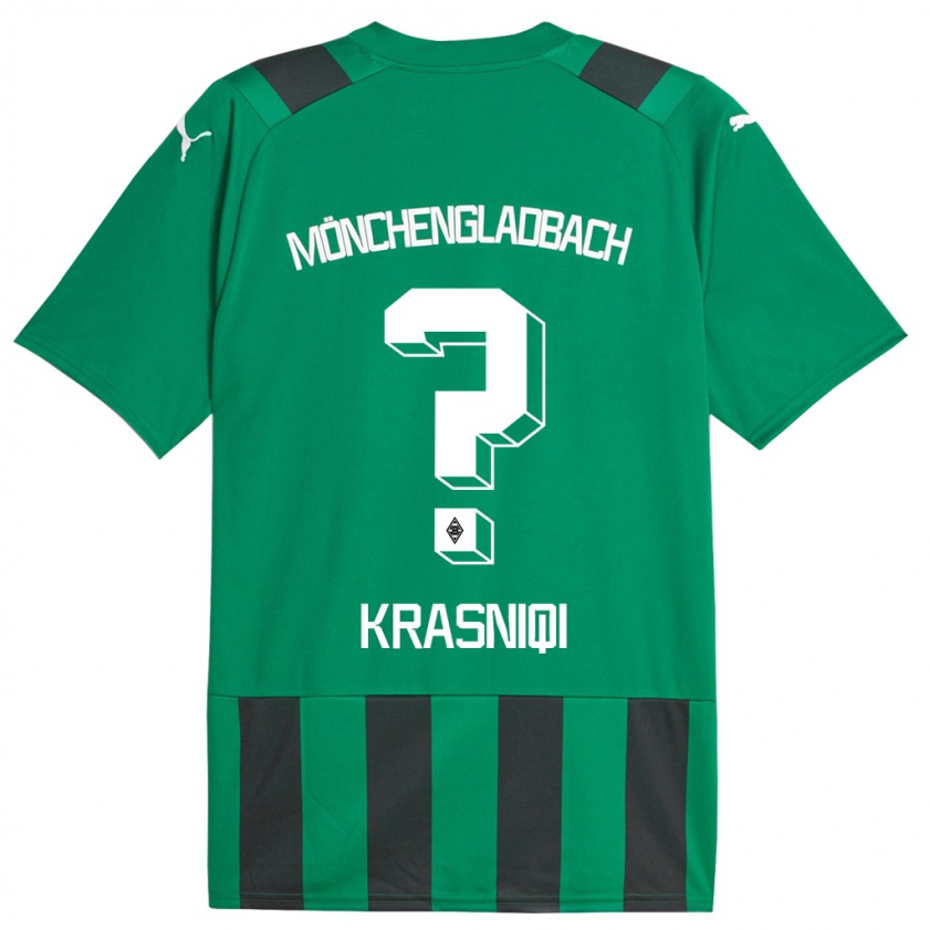 Kandiny Damen Engjell Krasniqi #0 Schwarz Grün Auswärtstrikot Trikot 2023/24 T-Shirt