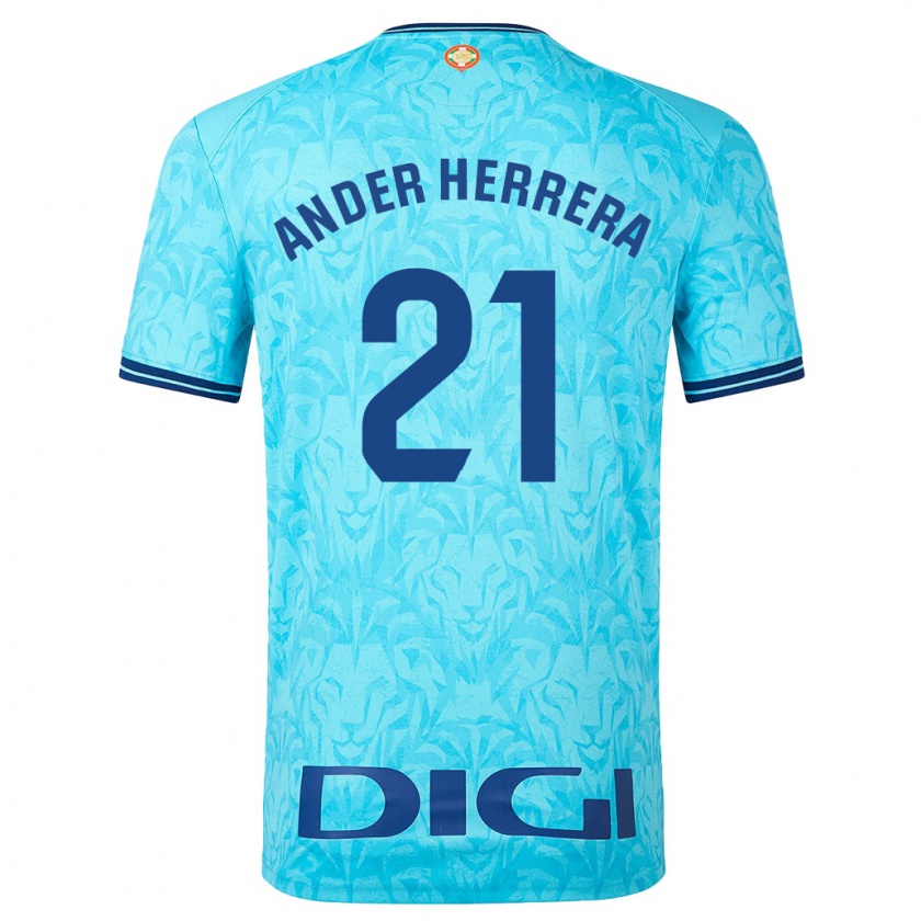 Kandiny Damen Ander Herrera #21 Himmelblau Auswärtstrikot Trikot 2023/24 T-Shirt
