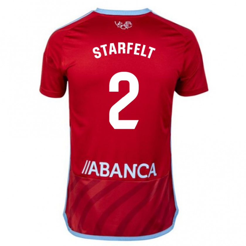 Kandiny Damen Carl Starfelt #2 Rot Auswärtstrikot Trikot 2023/24 T-Shirt