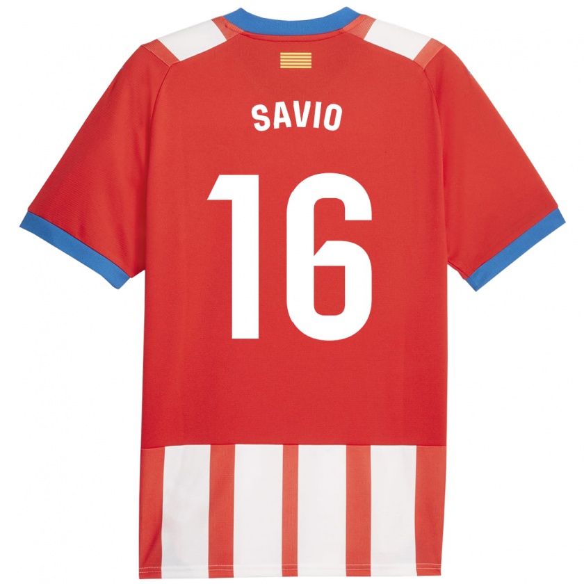 Kandiny Kinder Sávio #16 Rot-Weiss Heimtrikot Trikot 2023/24 T-Shirt