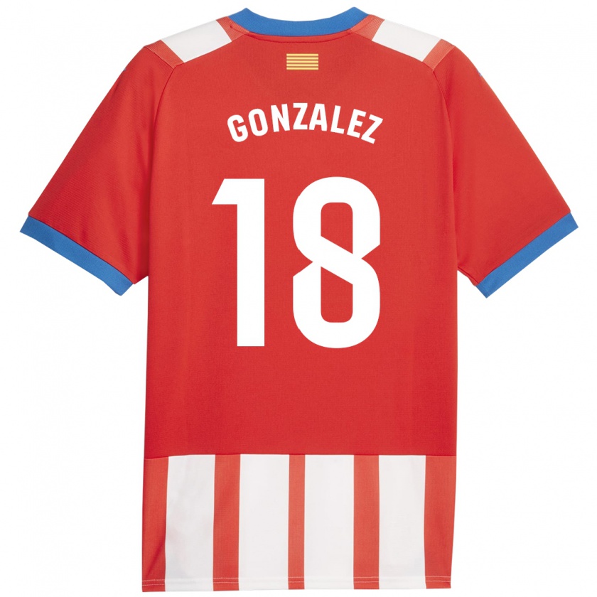 Kandiny Kinder Gerard González #18 Rot-Weiss Heimtrikot Trikot 2023/24 T-Shirt