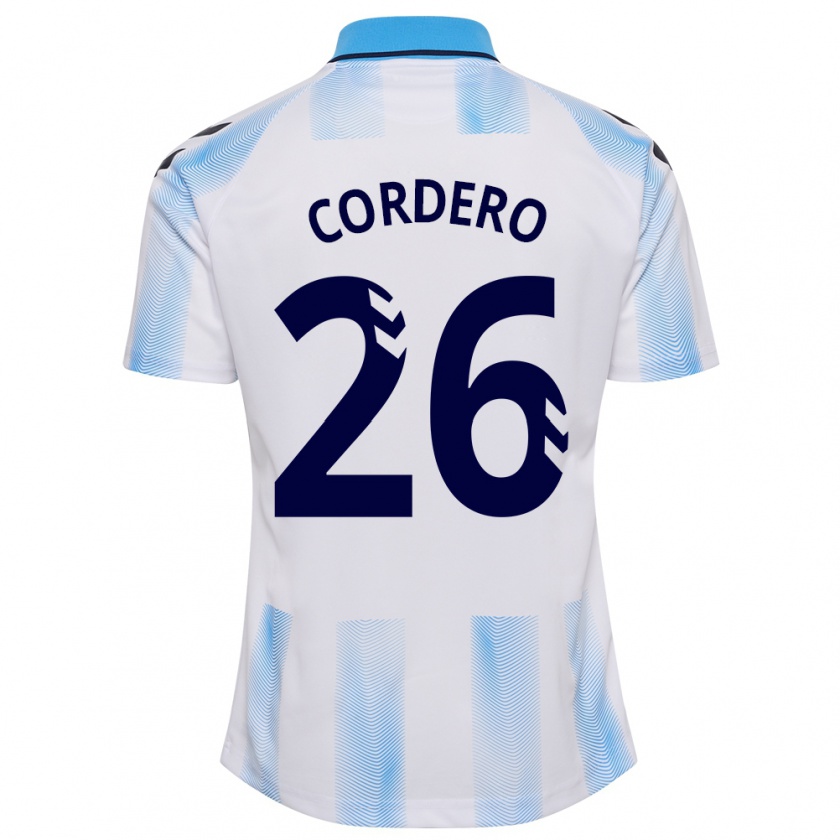 Kandiny Kinder Antonio Cordero #26 Weiß Blau Heimtrikot Trikot 2023/24 T-Shirt