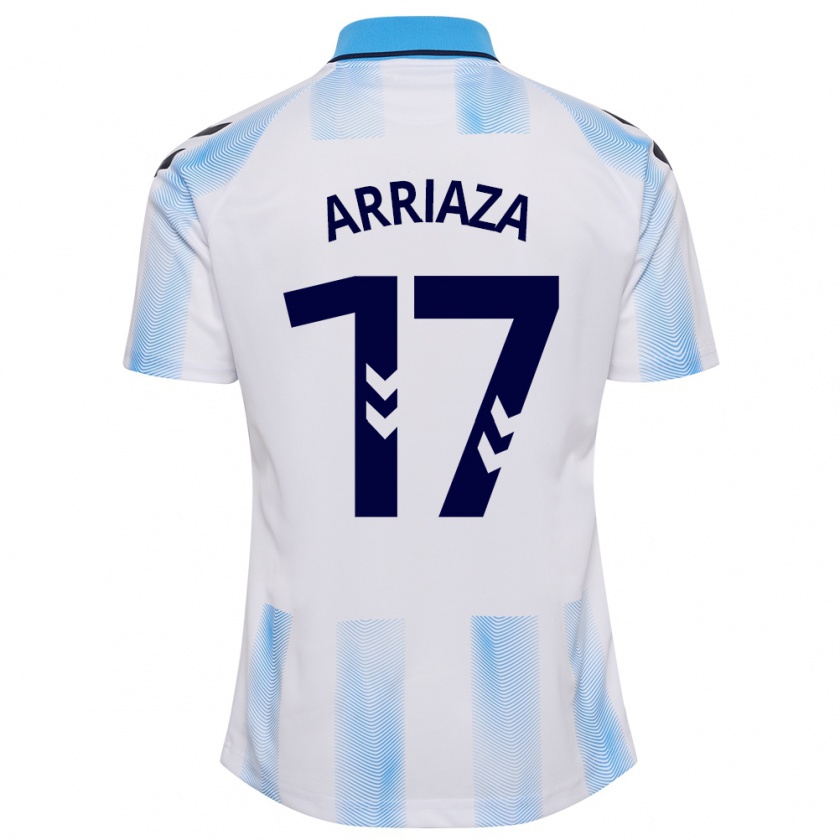 Kandiny Kinder Pablo Arriaza #17 Weiß Blau Heimtrikot Trikot 2023/24 T-Shirt