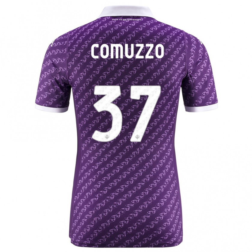 Kandiny Kinder Pietro Comuzzo #37 Violett Heimtrikot Trikot 2023/24 T-Shirt