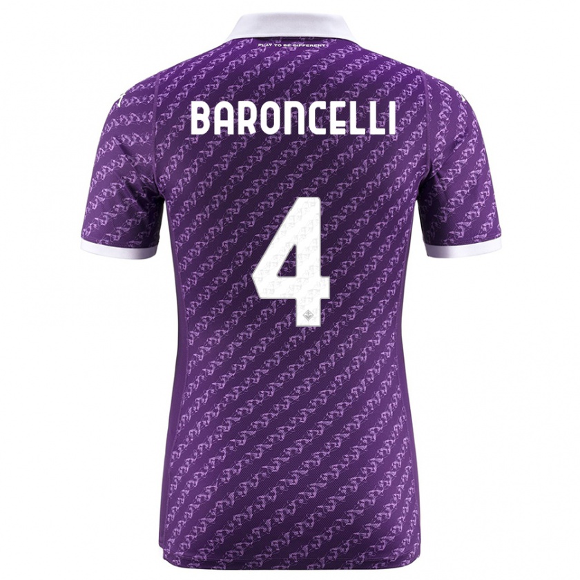 Kandiny Kinder Leonardo Baroncelli #4 Violett Heimtrikot Trikot 2023/24 T-Shirt