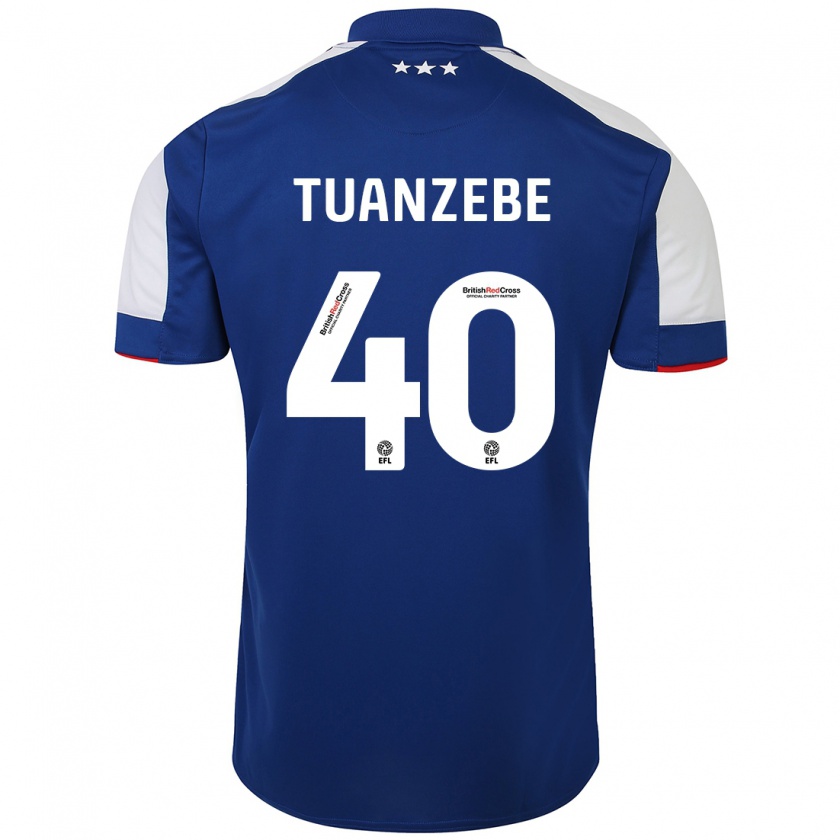 Kandiny Kinder Axel Tuanzebe #40 Blau Heimtrikot Trikot 2023/24 T-Shirt