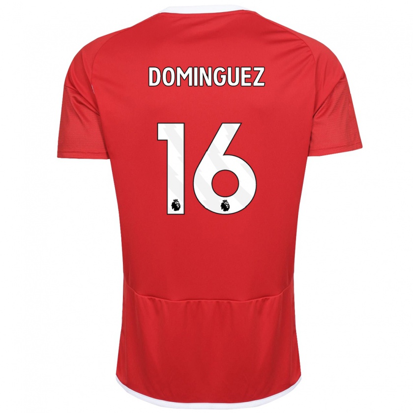 Kandiny Kinder Nicolás Domínguez #16 Rot Heimtrikot Trikot 2023/24 T-Shirt
