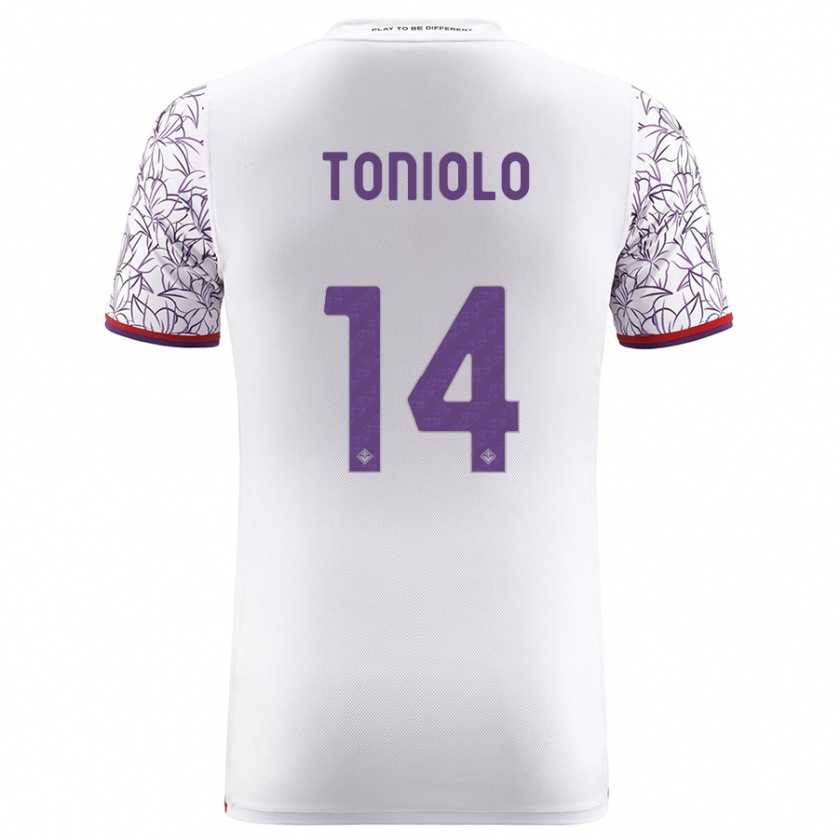 Kandiny Kinder Martina Toniolo #14 Weiß Auswärtstrikot Trikot 2023/24 T-Shirt