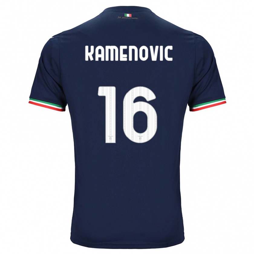 Kandiny Kinder Dimitrije Kamenović #16 Marine Auswärtstrikot Trikot 2023/24 T-Shirt