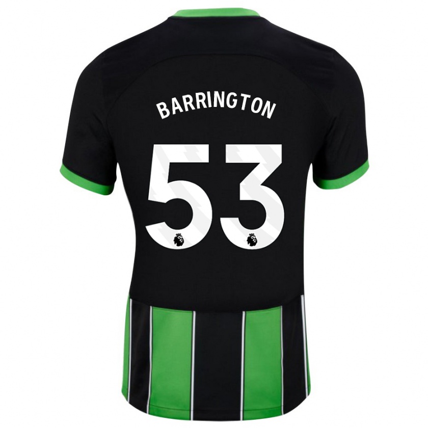 Kandiny Kinder Luca Barrington #53 Schwarz Grün Auswärtstrikot Trikot 2023/24 T-Shirt