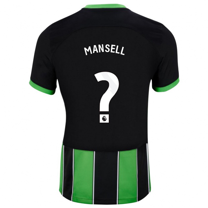 Kandiny Kinder Alfie Mansell #0 Schwarz Grün Auswärtstrikot Trikot 2023/24 T-Shirt