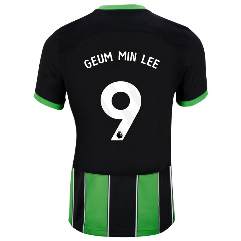 Kandiny Kinder Lee Geum-Min #9 Schwarz Grün Auswärtstrikot Trikot 2023/24 T-Shirt