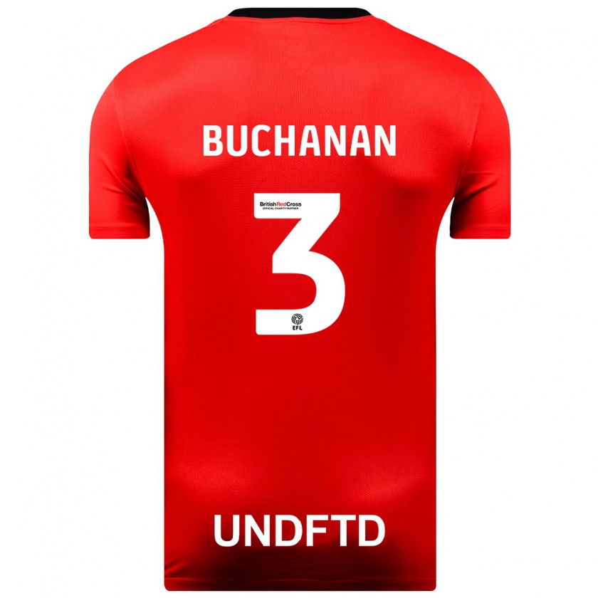Kandiny Kinder Lee Buchanan #3 Rot Auswärtstrikot Trikot 2023/24 T-Shirt