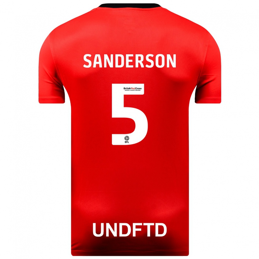 Kandiny Kinder Dion Sanderson #5 Rot Auswärtstrikot Trikot 2023/24 T-Shirt
