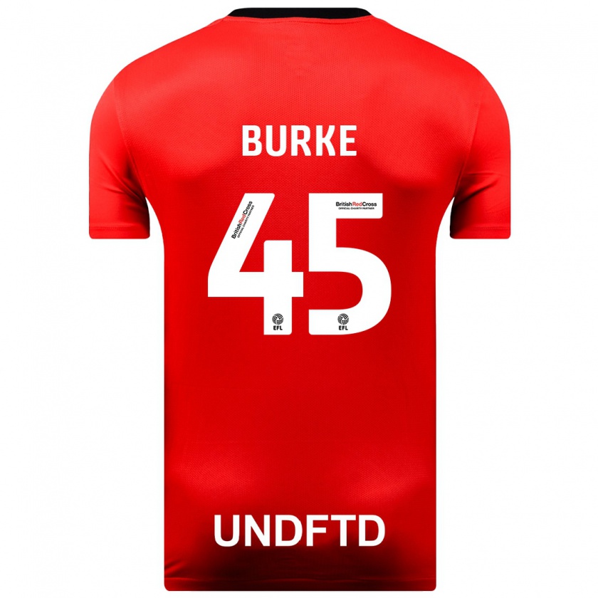 Kandiny Kinder Oliver Burke #45 Rot Auswärtstrikot Trikot 2023/24 T-Shirt