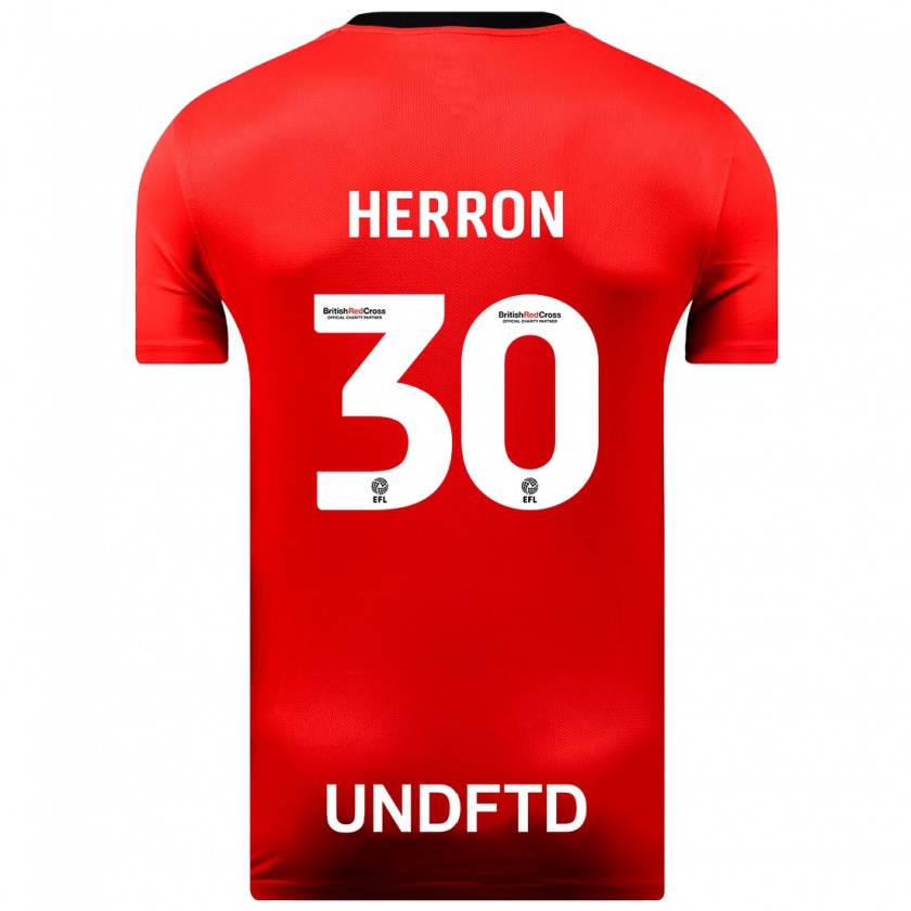 Kandiny Kinder Neve Herron #30 Rot Auswärtstrikot Trikot 2023/24 T-Shirt