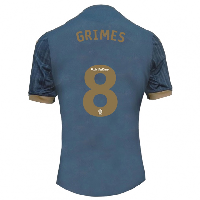 Kandiny Kinder Matt Grimes #8 Dunkles Blaugrün Auswärtstrikot Trikot 2023/24 T-Shirt