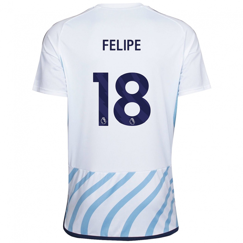 Kandiny Kinder Felipe #18 Weiß Blau Auswärtstrikot Trikot 2023/24 T-Shirt