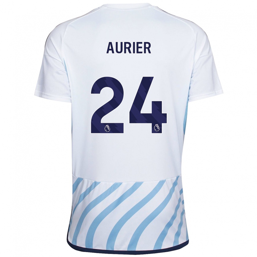 Kandiny Kinder Serge Aurier #24 Weiß Blau Auswärtstrikot Trikot 2023/24 T-Shirt