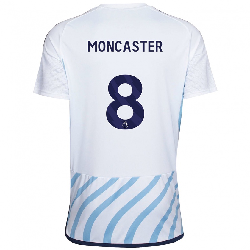 Kandiny Kinder Mai Moncaster #8 Weiß Blau Auswärtstrikot Trikot 2023/24 T-Shirt