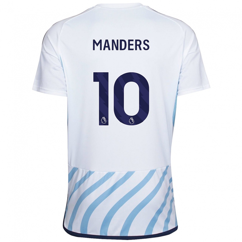 Kandiny Kinder Holly Manders #10 Weiß Blau Auswärtstrikot Trikot 2023/24 T-Shirt
