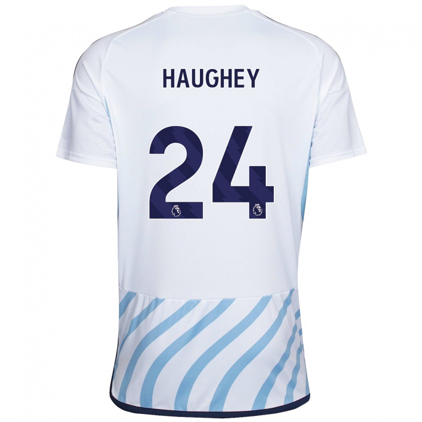 Kandiny Kinder Ella Haughey #24 Weiß Blau Auswärtstrikot Trikot 2023/24 T-Shirt