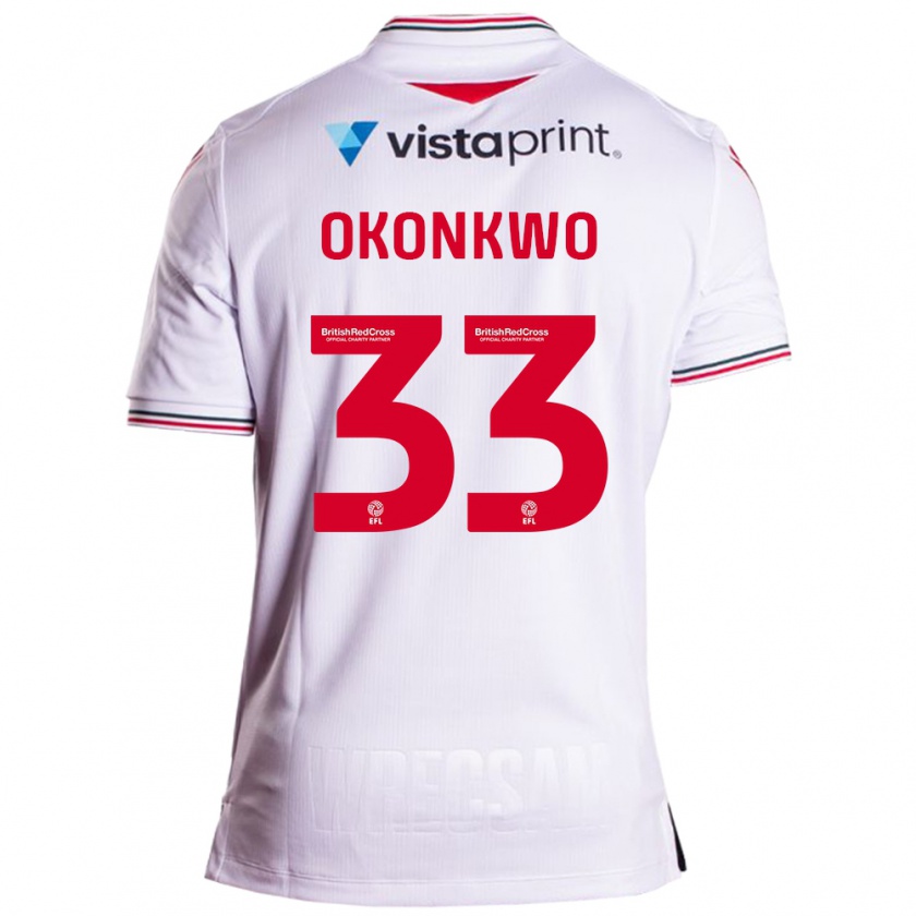 Kandiny Kinder Arthur Okonkwo #33 Weiß Auswärtstrikot Trikot 2023/24 T-Shirt