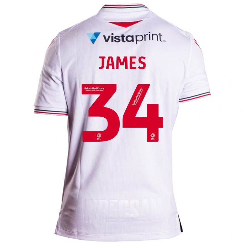 Kandiny Kinder Aaron James #34 Weiß Auswärtstrikot Trikot 2023/24 T-Shirt