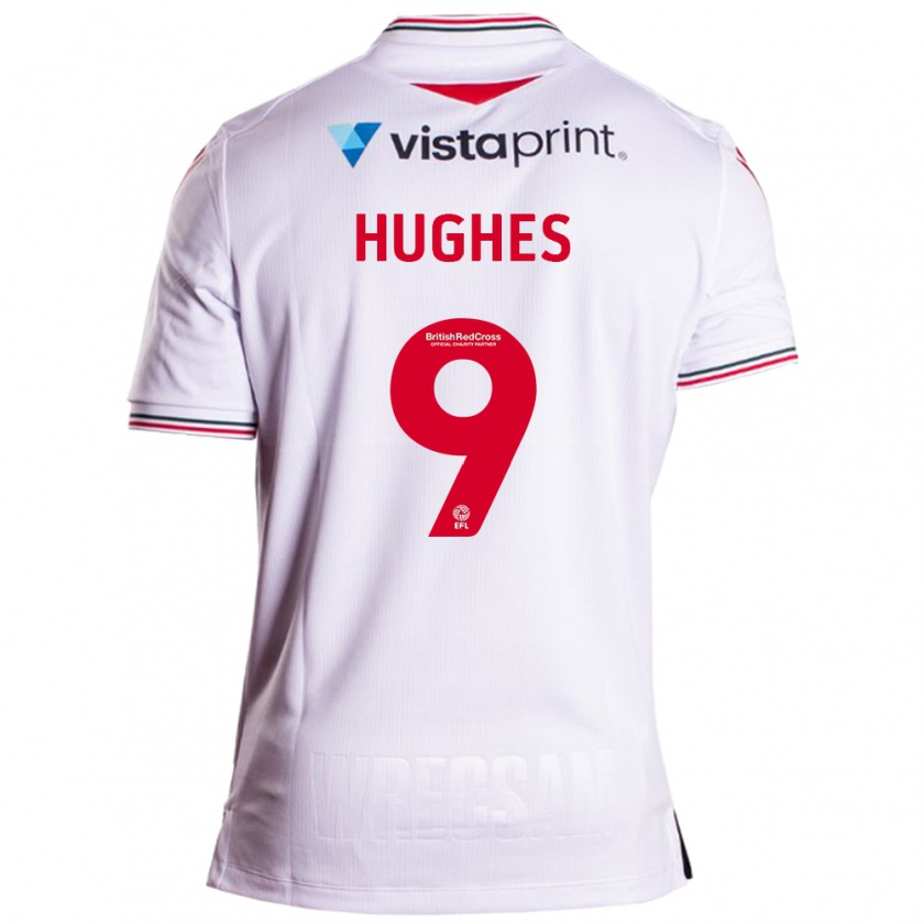 Kandiny Kinder Rosie Hughes #9 Weiß Auswärtstrikot Trikot 2023/24 T-Shirt