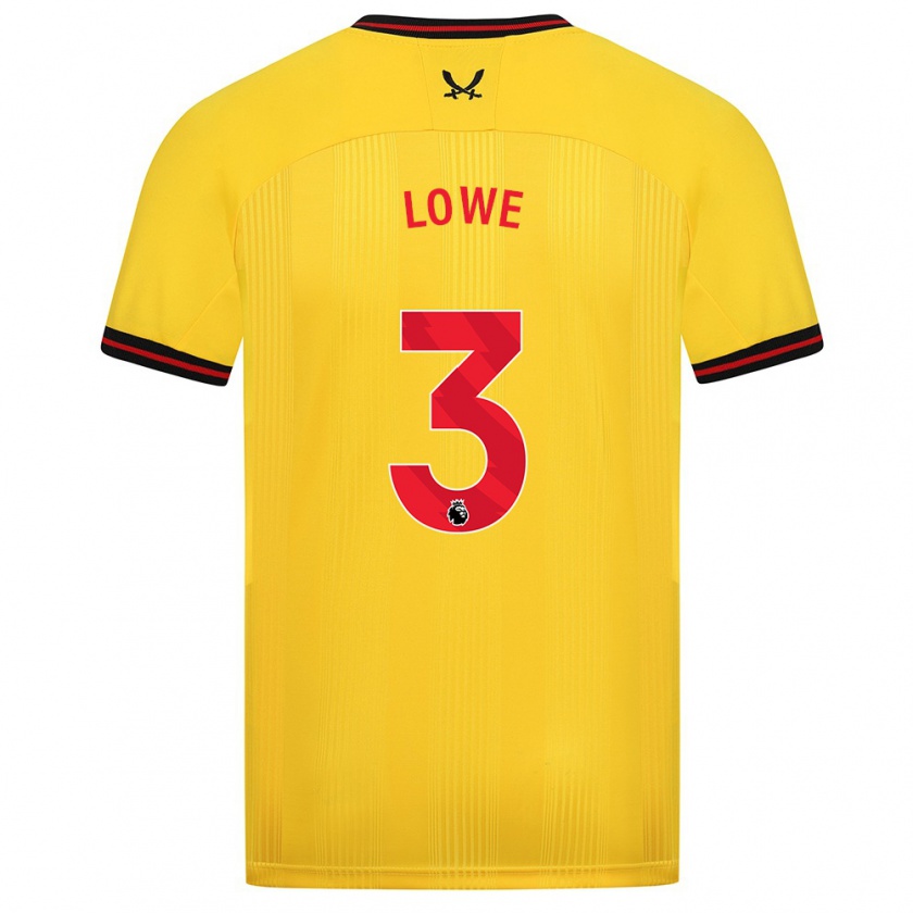 Kandiny Kinder Max Lowe #3 Gelb Auswärtstrikot Trikot 2023/24 T-Shirt
