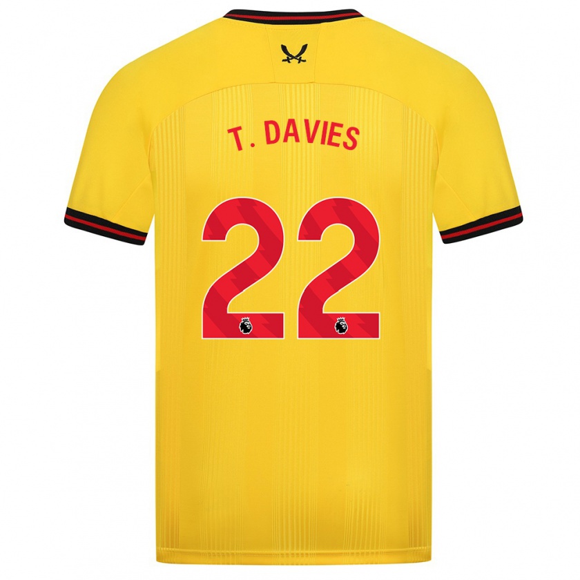 Kandiny Kinder Tom Davies #22 Gelb Auswärtstrikot Trikot 2023/24 T-Shirt