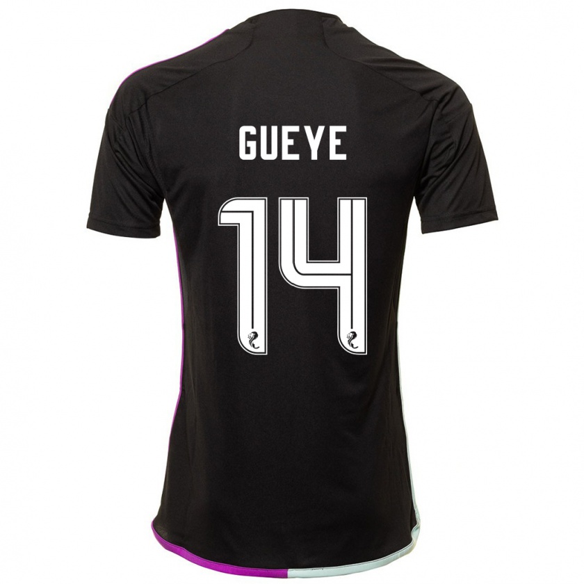 Kandiny Kinder Pape Habib Gueye #14 Schwarz Auswärtstrikot Trikot 2023/24 T-Shirt