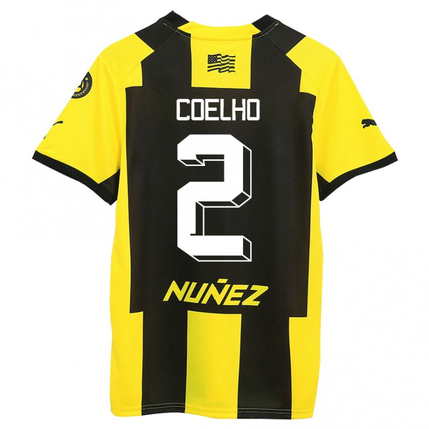 Kandiny Herren Léo Coelho #2 Gelb Schwarz Heimtrikot Trikot 2023/24 T-Shirt