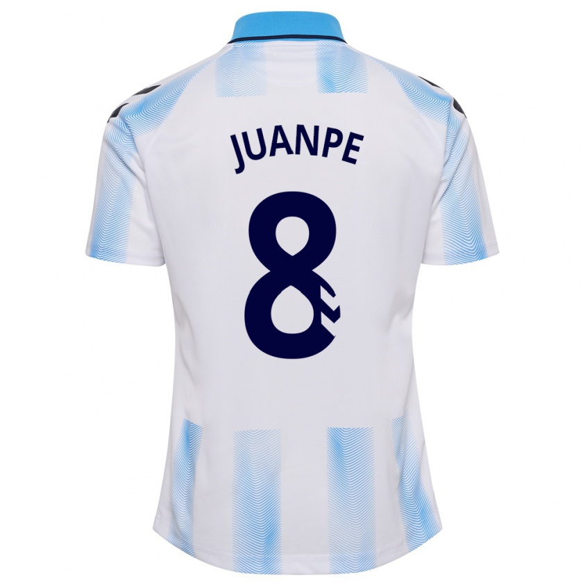 Kandiny Herren Juanpe #8 Weiß Blau Heimtrikot Trikot 2023/24 T-Shirt