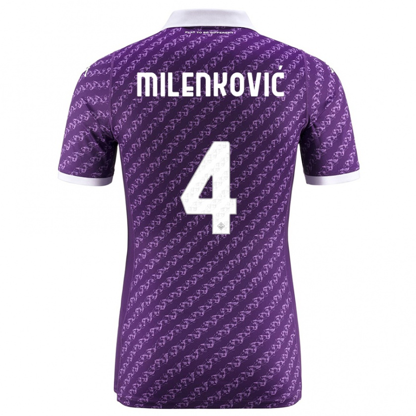 Kandiny Herren Nikola Milenković #4 Violett Heimtrikot Trikot 2023/24 T-Shirt