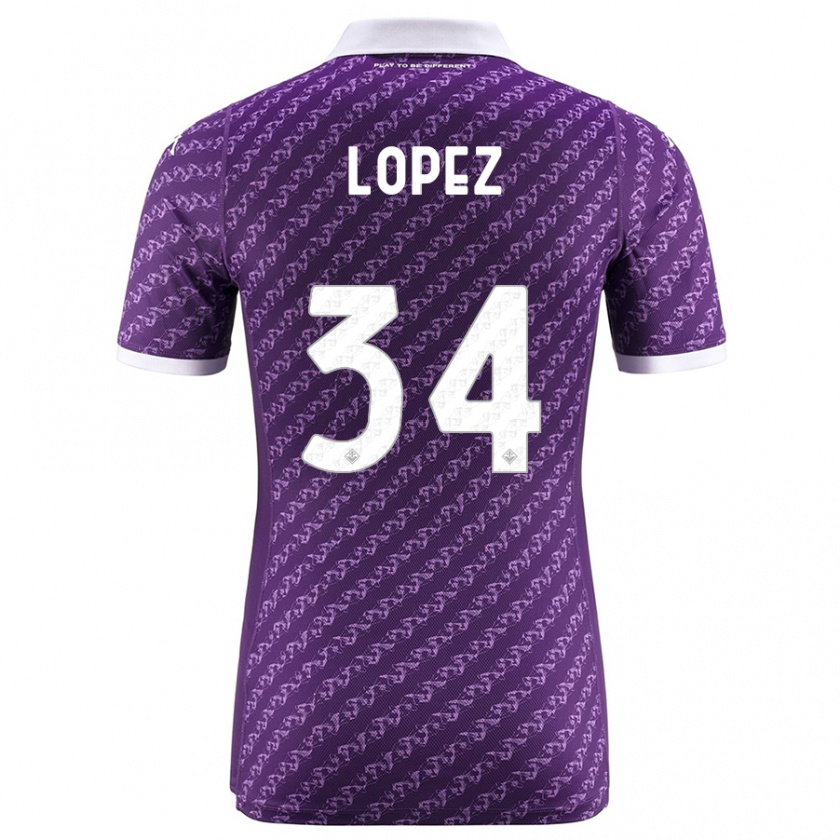 Kandiny Herren Lucas López #34 Violett Heimtrikot Trikot 2023/24 T-Shirt
