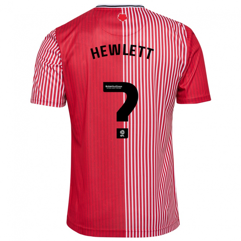 Kandiny Herren Jem Hewlett #0 Rot Heimtrikot Trikot 2023/24 T-Shirt