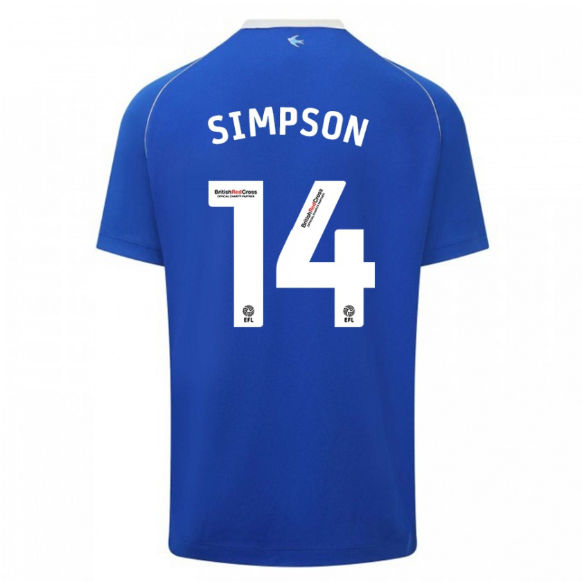 Kandiny Herren Jasmine Simpson #14 Blau Heimtrikot Trikot 2023/24 T-Shirt