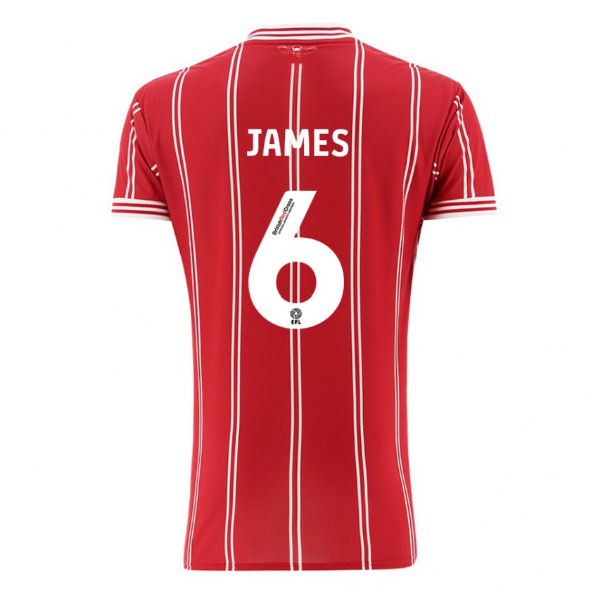 Kandiny Herren Matty James #6 Rot Heimtrikot Trikot 2023/24 T-Shirt