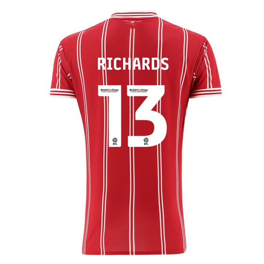 Kandiny Herren Harvey Wiles-Richards #13 Rot Heimtrikot Trikot 2023/24 T-Shirt