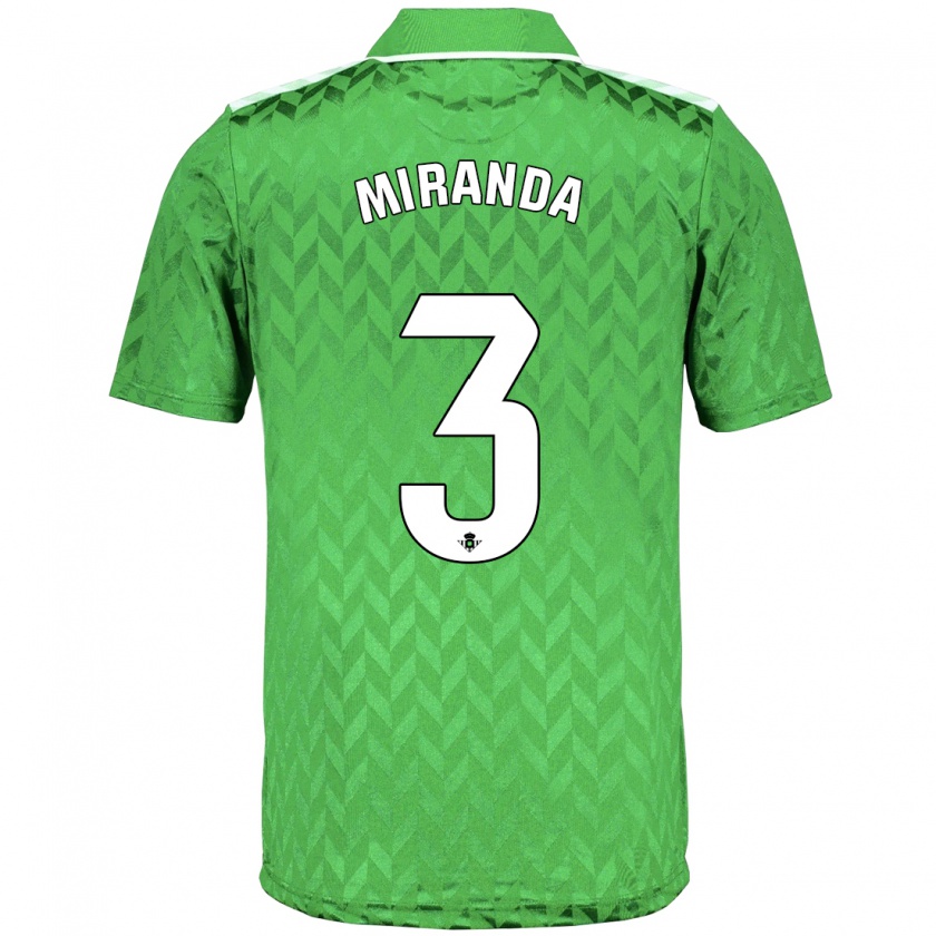 Kandiny Herren Juan Miranda #3 Grün Auswärtstrikot Trikot 2023/24 T-Shirt
