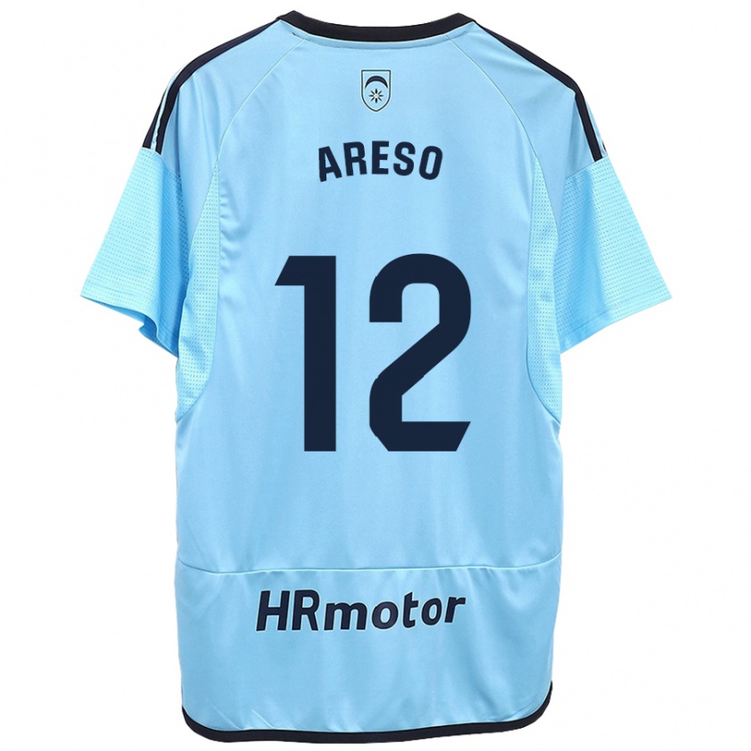 Kandiny Herren Jesús Areso #12 Blau Auswärtstrikot Trikot 2023/24 T-Shirt