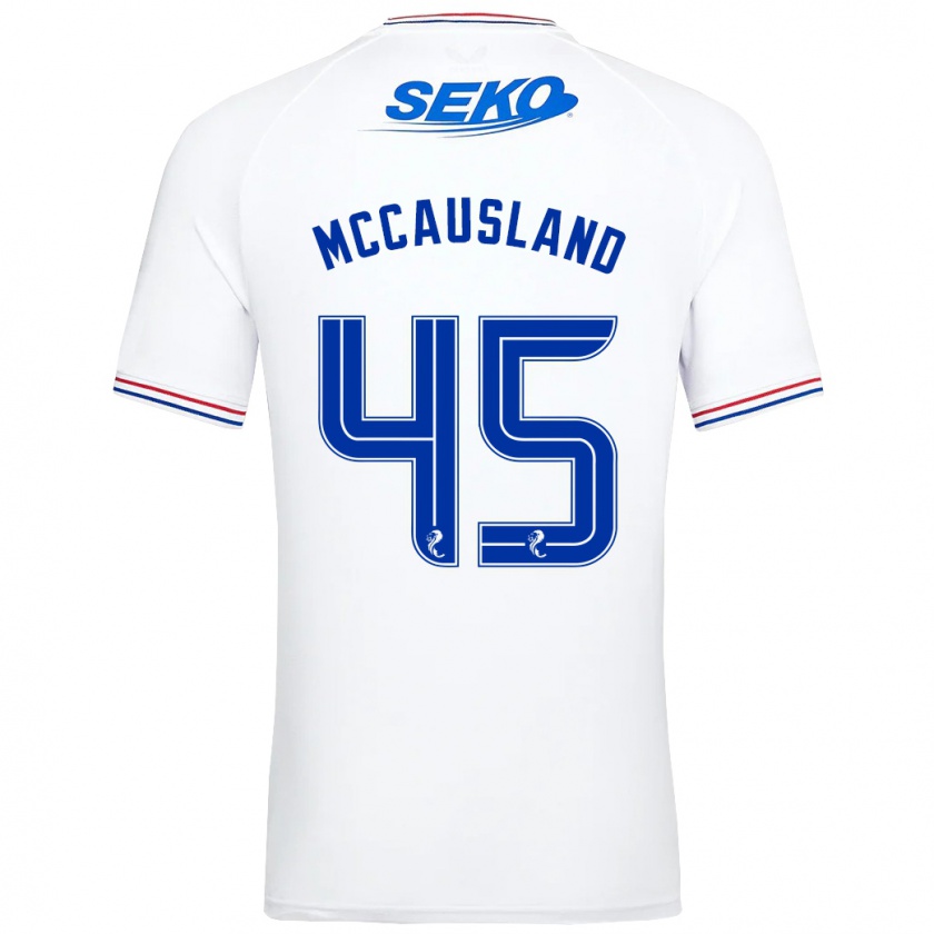 Kandiny Herren Ross Mccausland #45 Weiß Auswärtstrikot Trikot 2023/24 T-Shirt